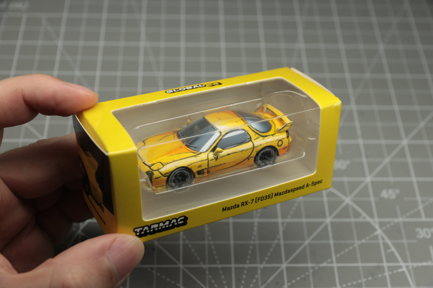 Custom Painted Anime/Manga Style Initial D Mazda FD3S RX-7 1/64 Tarmac Works
